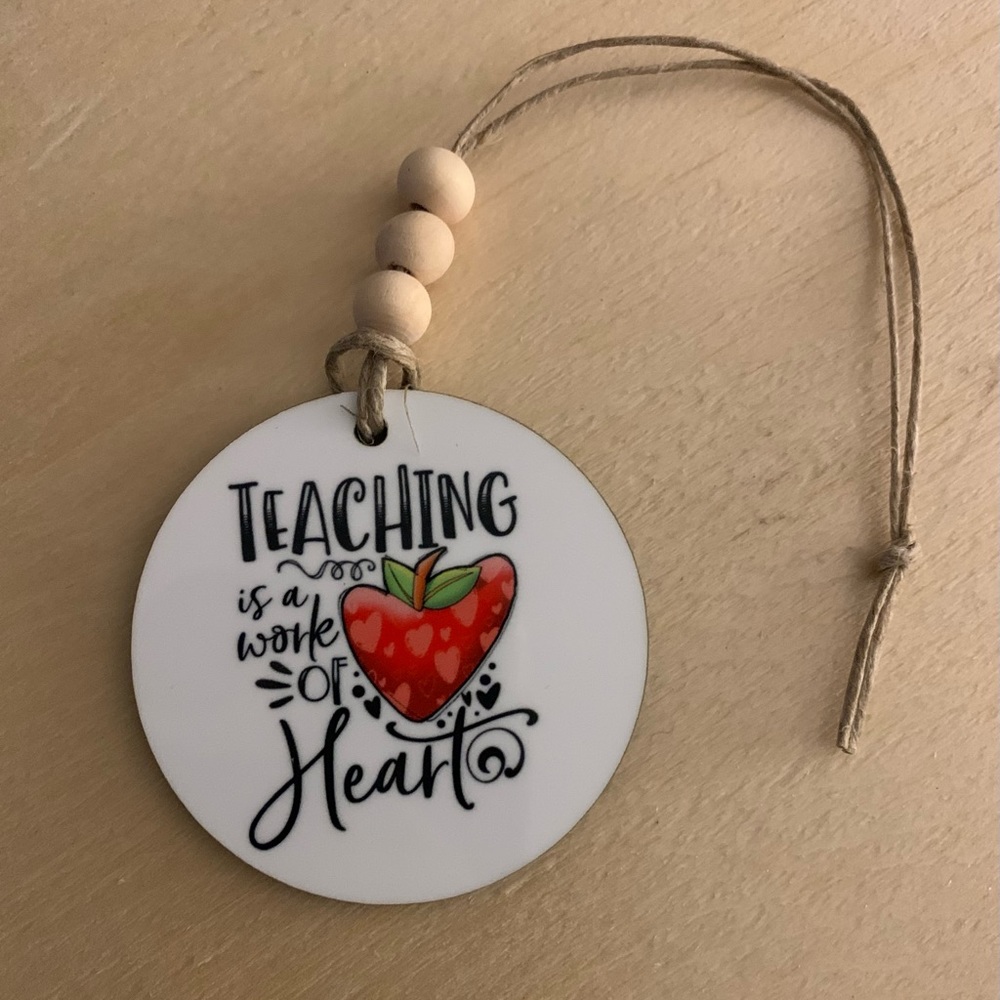 Teaching Is A Work of Heart Car Charm/Ornament